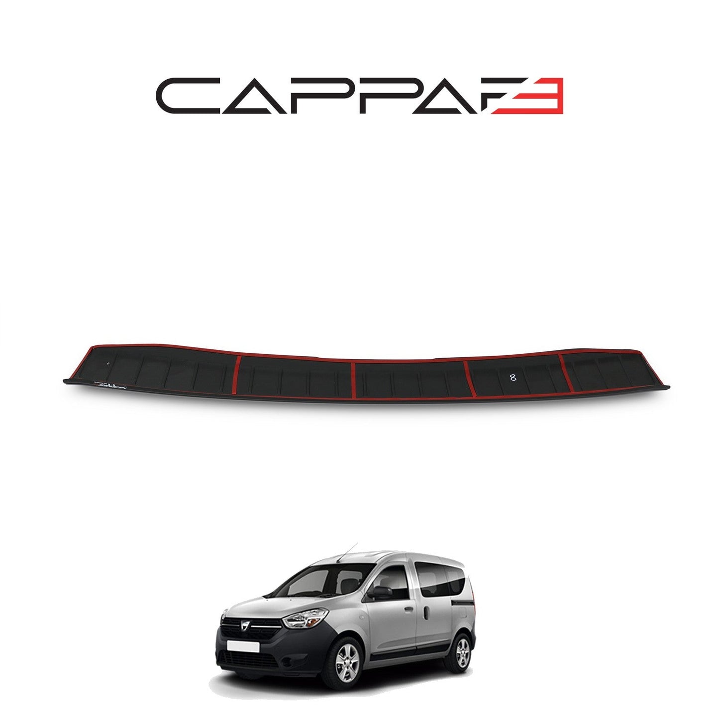 Dacia Dokker 2013 Onwards Rear Bumper Sill Protector Gloss