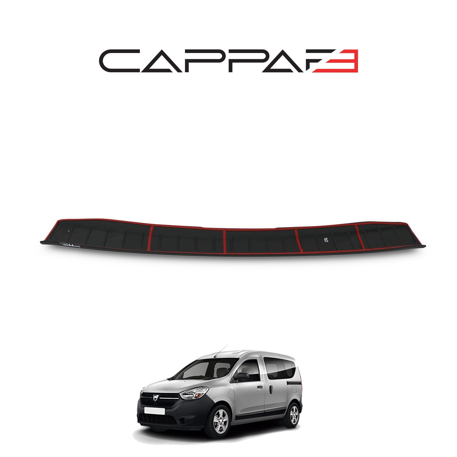 Dacia Dokker 2013 Onwards Rear Bumper Sill Protector Gloss