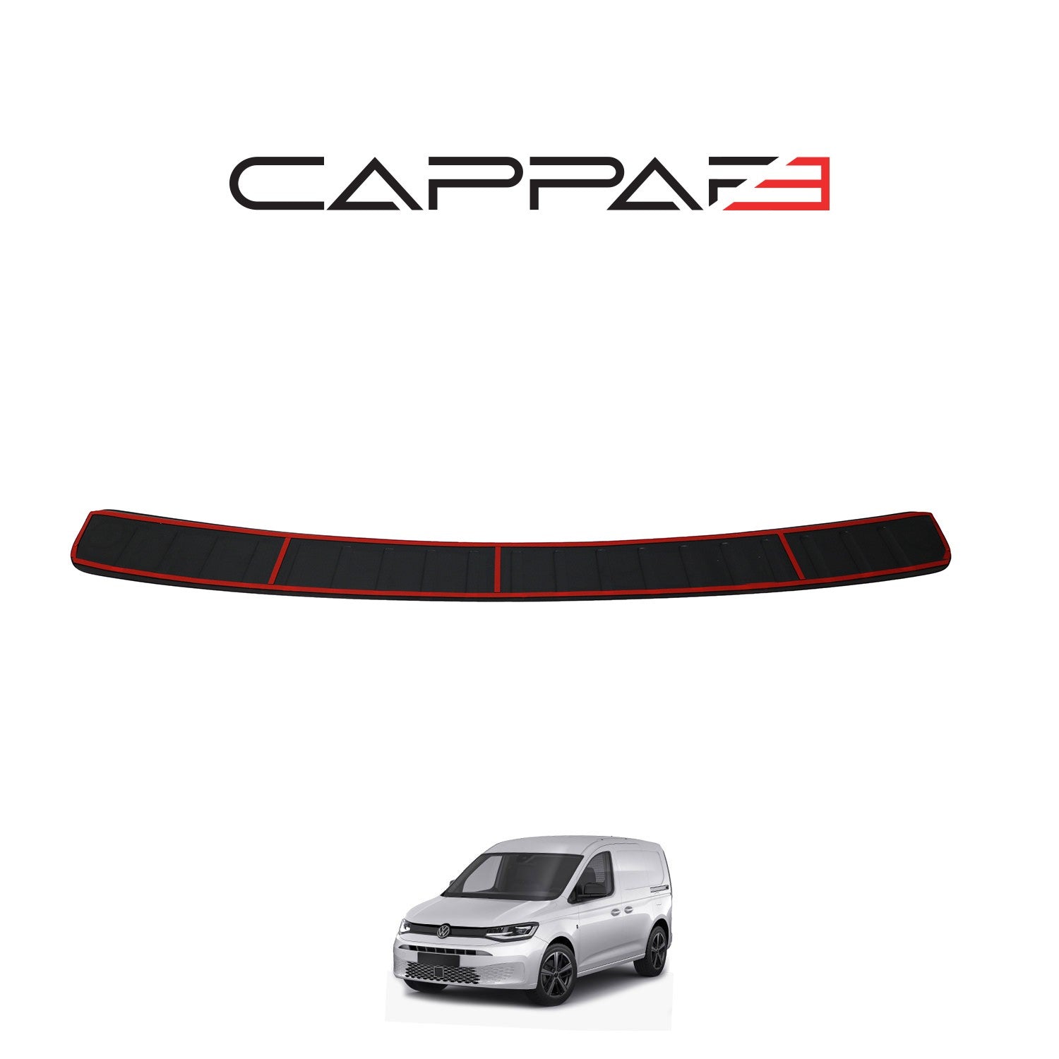 Volkswagen Caddy 2021 Onwards Rear Bumper Sill Protector Gloss