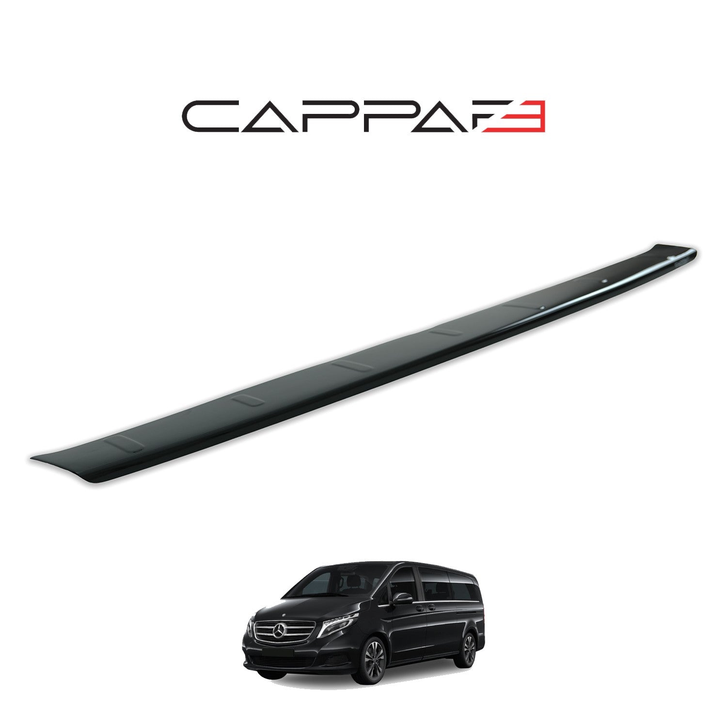 Mercedes V-Class 2019 Onwards Rear Bumper Sill Protector Gloss
