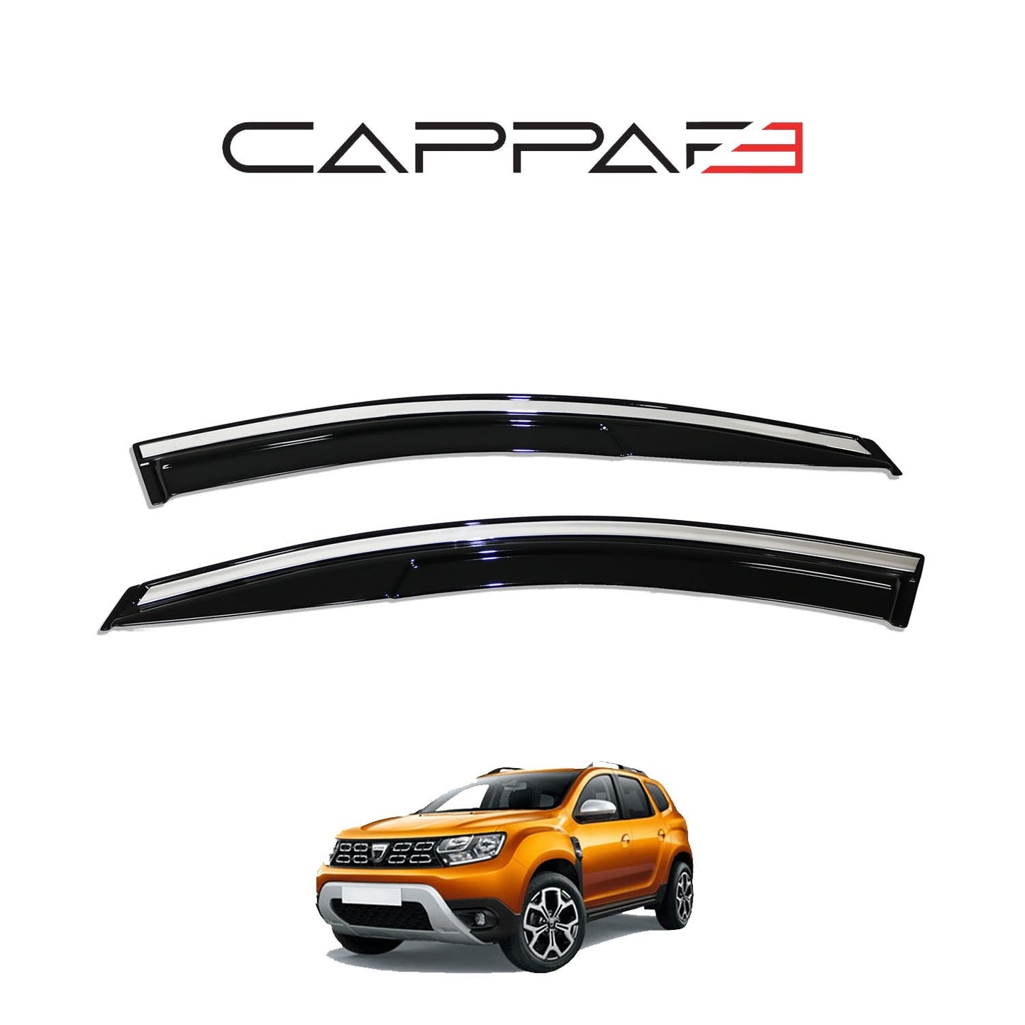 Dacia Duster 2018 - 2024 Window Wind Deflectors 4pcs Chrome