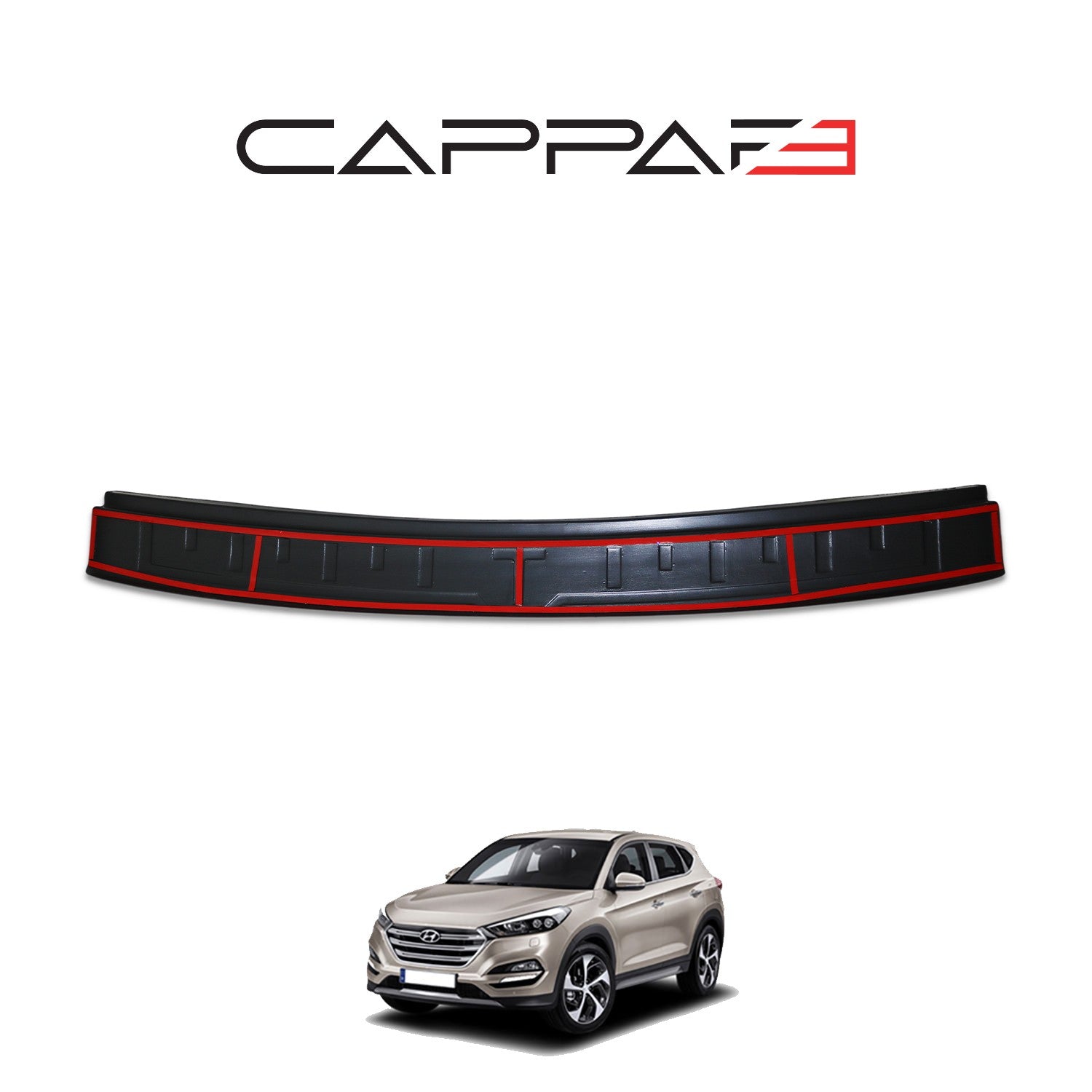 Hyundai Tucson 2018 - 2020 Rear Bumper Sill Protector Gloss