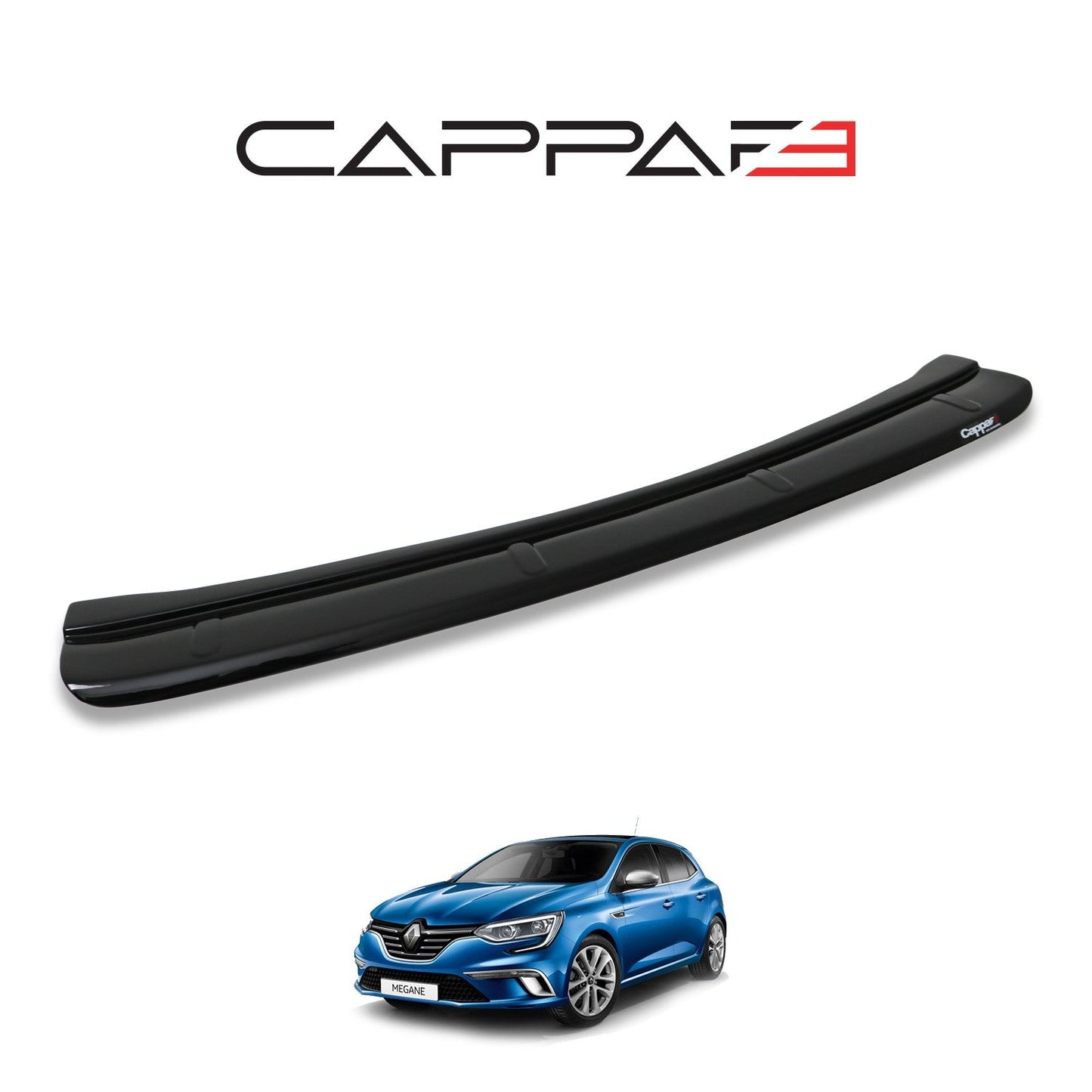 Renault Megane 2016 Onwards Rear Bumper Sill Protector Gloss