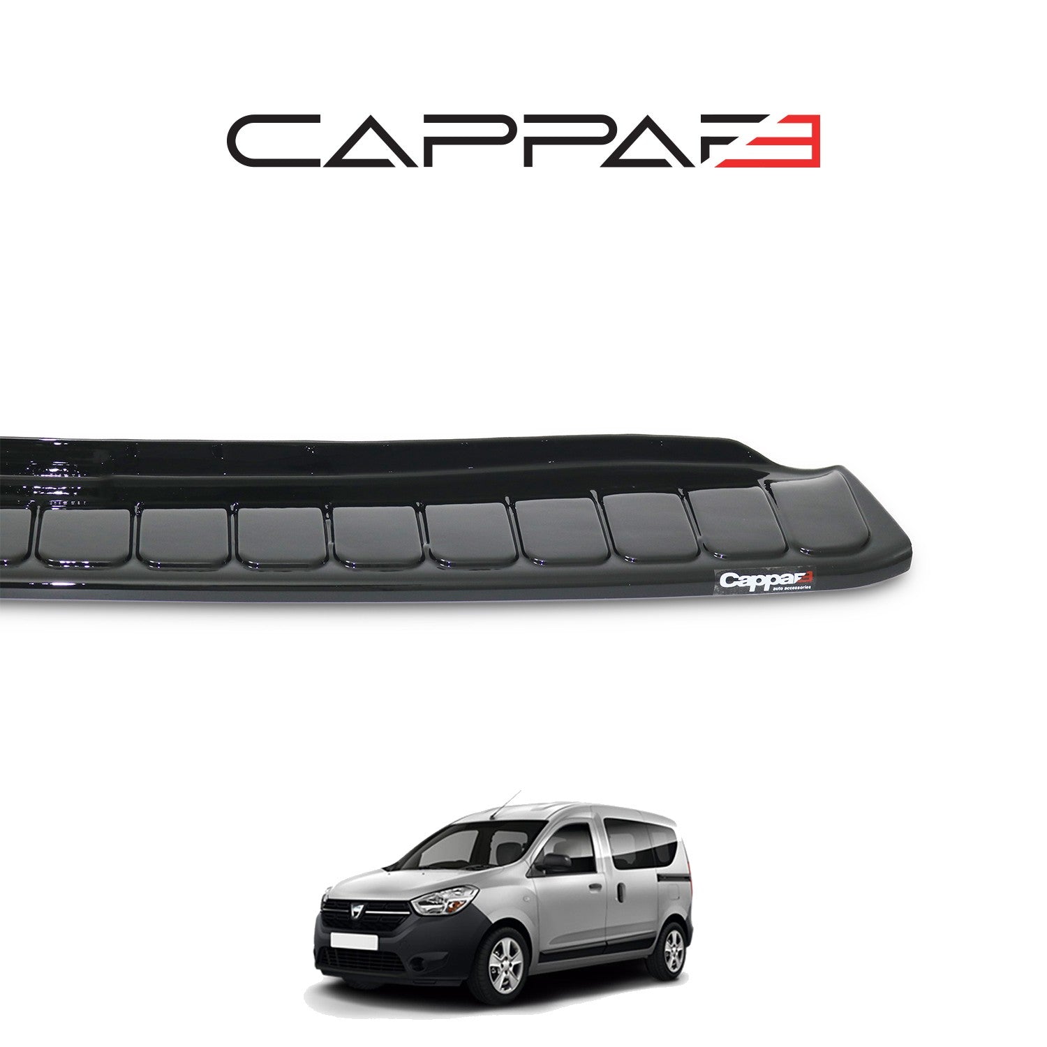 Dacia Dokker 2013 Onwards Rear Bumper Sill Protector Gloss