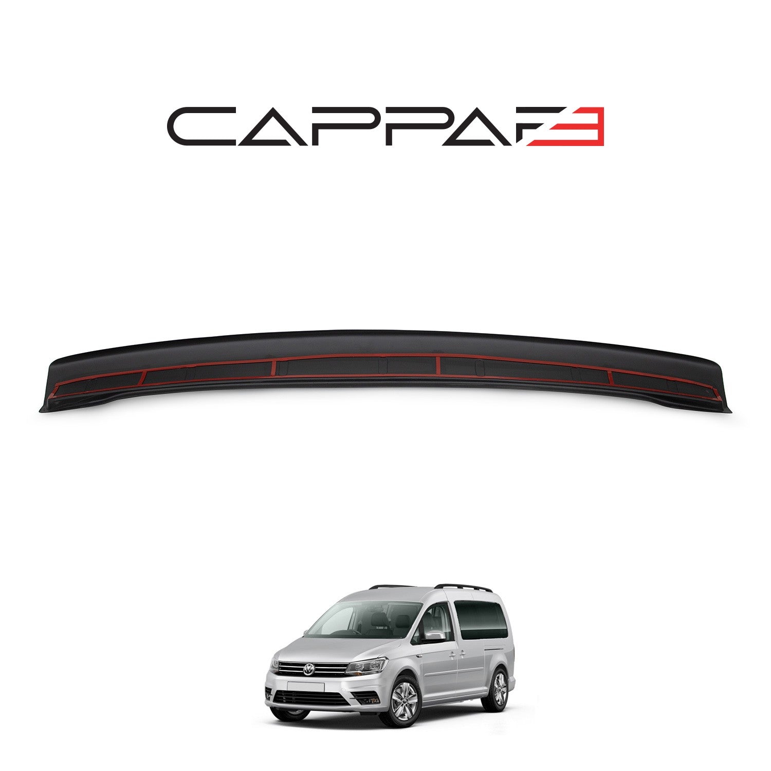 Volkswagen Caddy 2015 - 2020 Rear Bumper Sill Protector Gloss