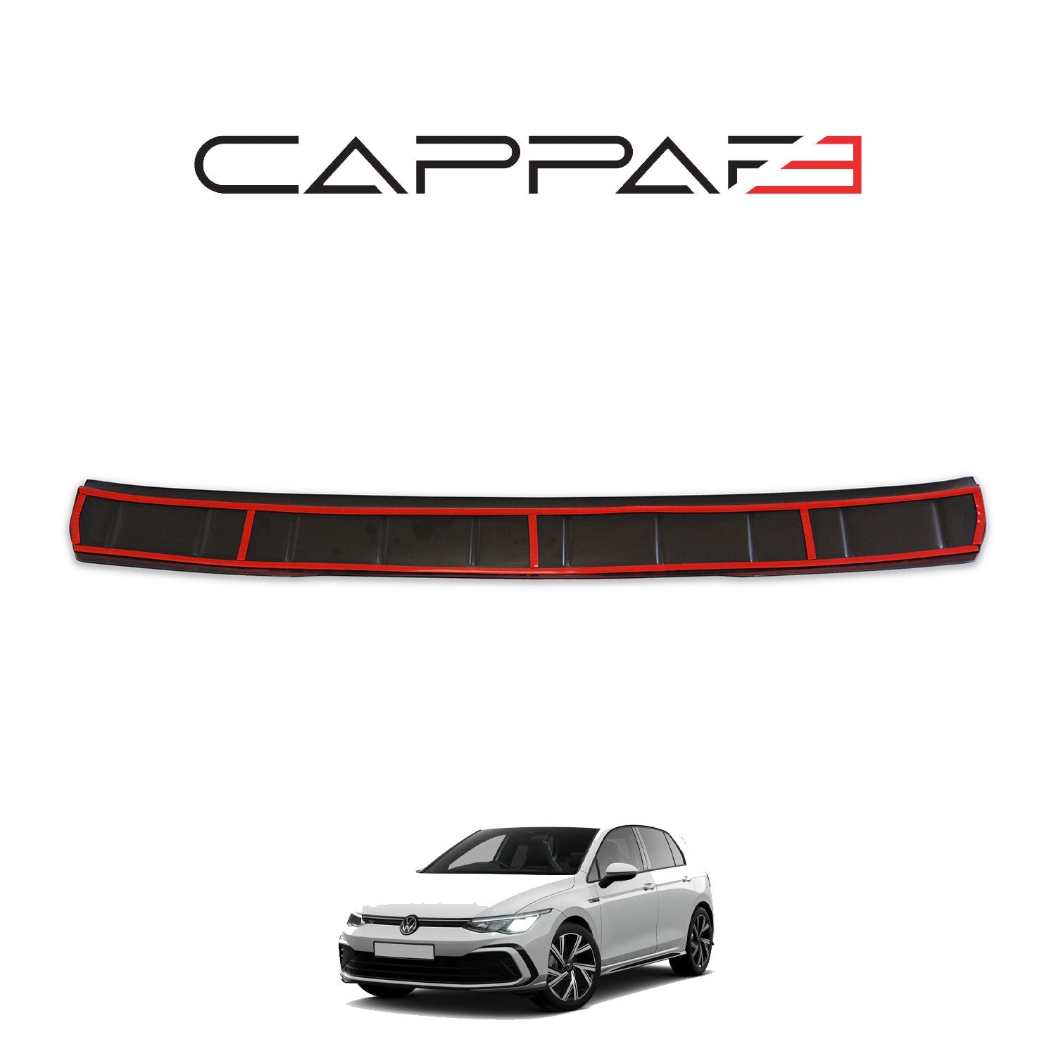 Volkswagen Golf 2021 Onwards Rear Bumper Sill Protector Gloss
