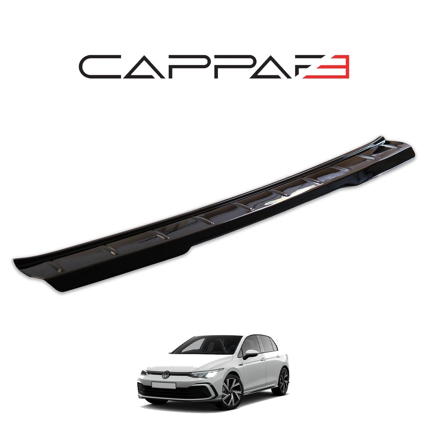 Volkswagen Golf 2021 Onwards Rear Bumper Sill Protector Gloss