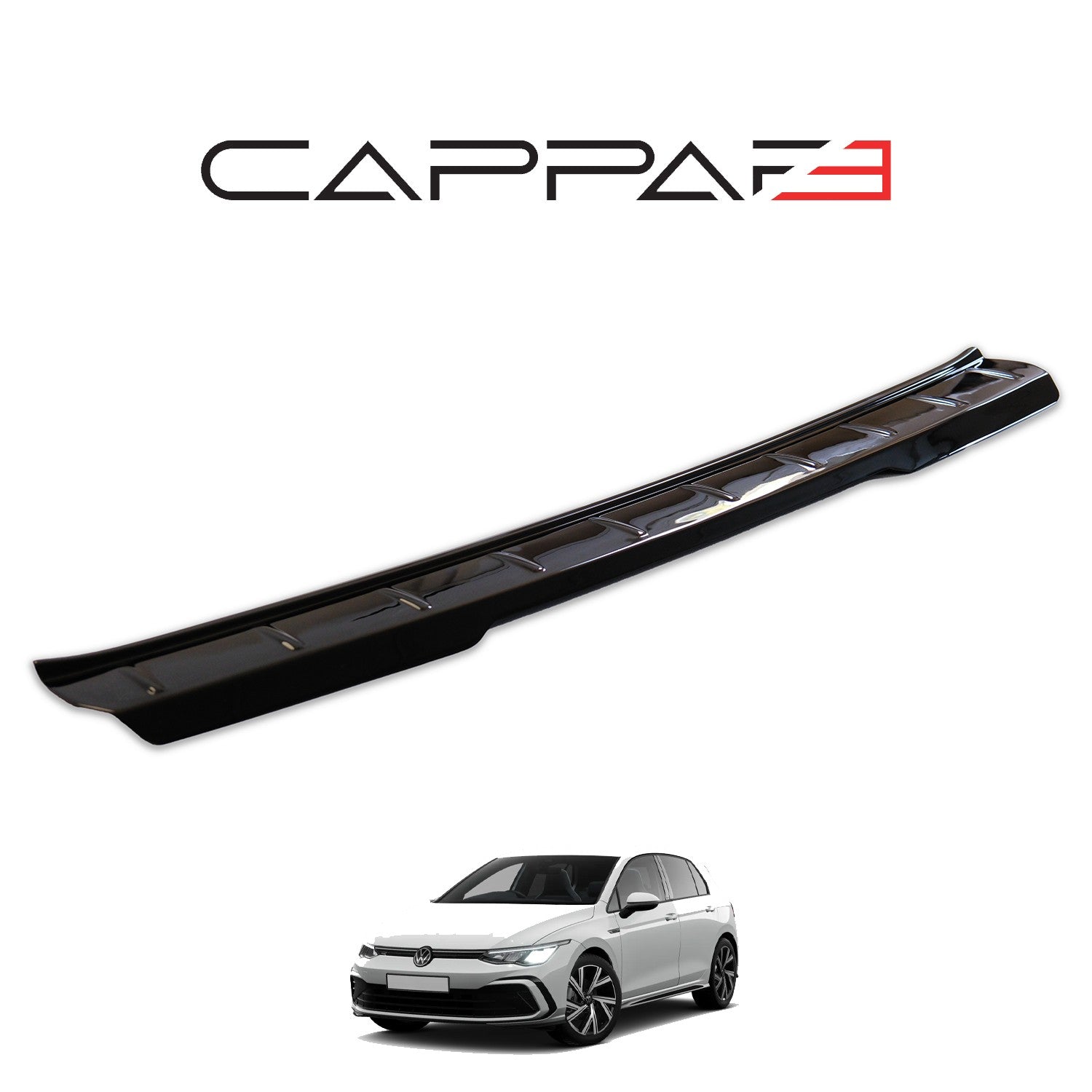 Volkswagen Golf 2021 Onwards Rear Bumper Sill Protector Gloss