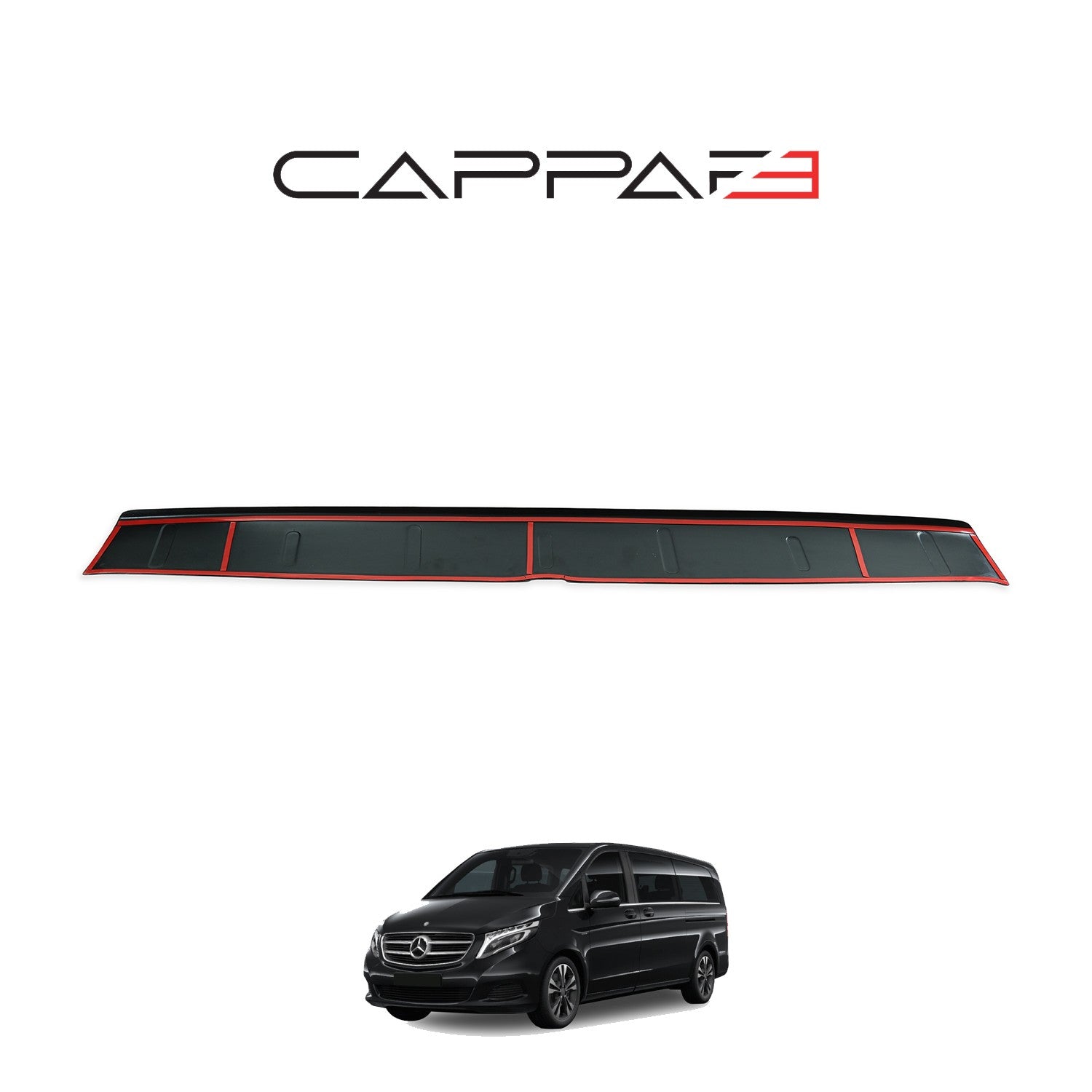 Mercedes V-Class 2019 Onwards Rear Bumper Sill Protector Gloss
