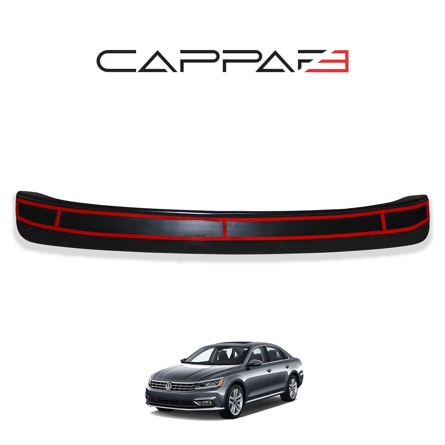 Volkswagen Passat 2015 Onwards Rear Bumper Sill Protector Gloss