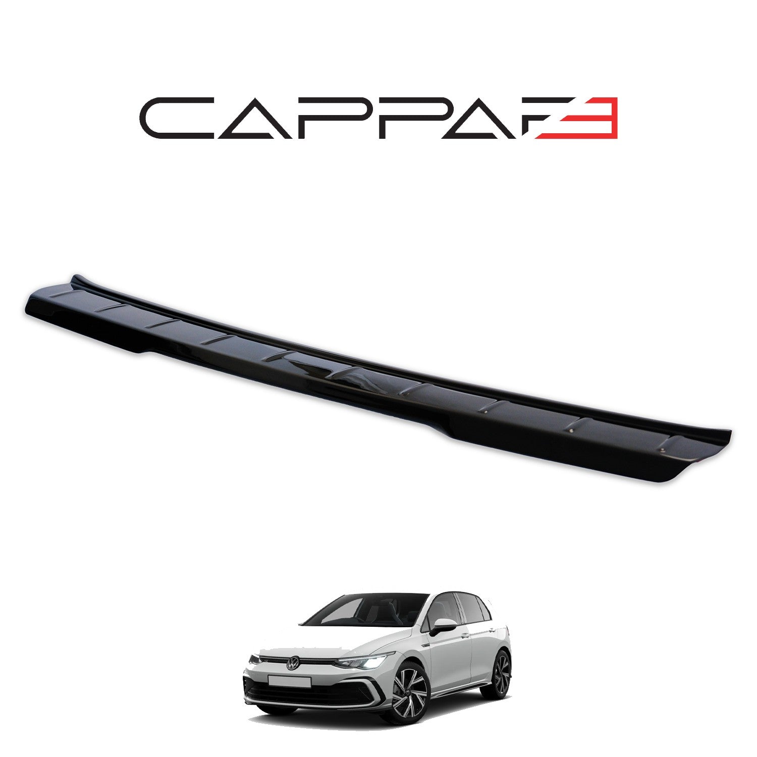 Volkswagen Golf 2021 Onwards Rear Bumper Sill Protector Gloss