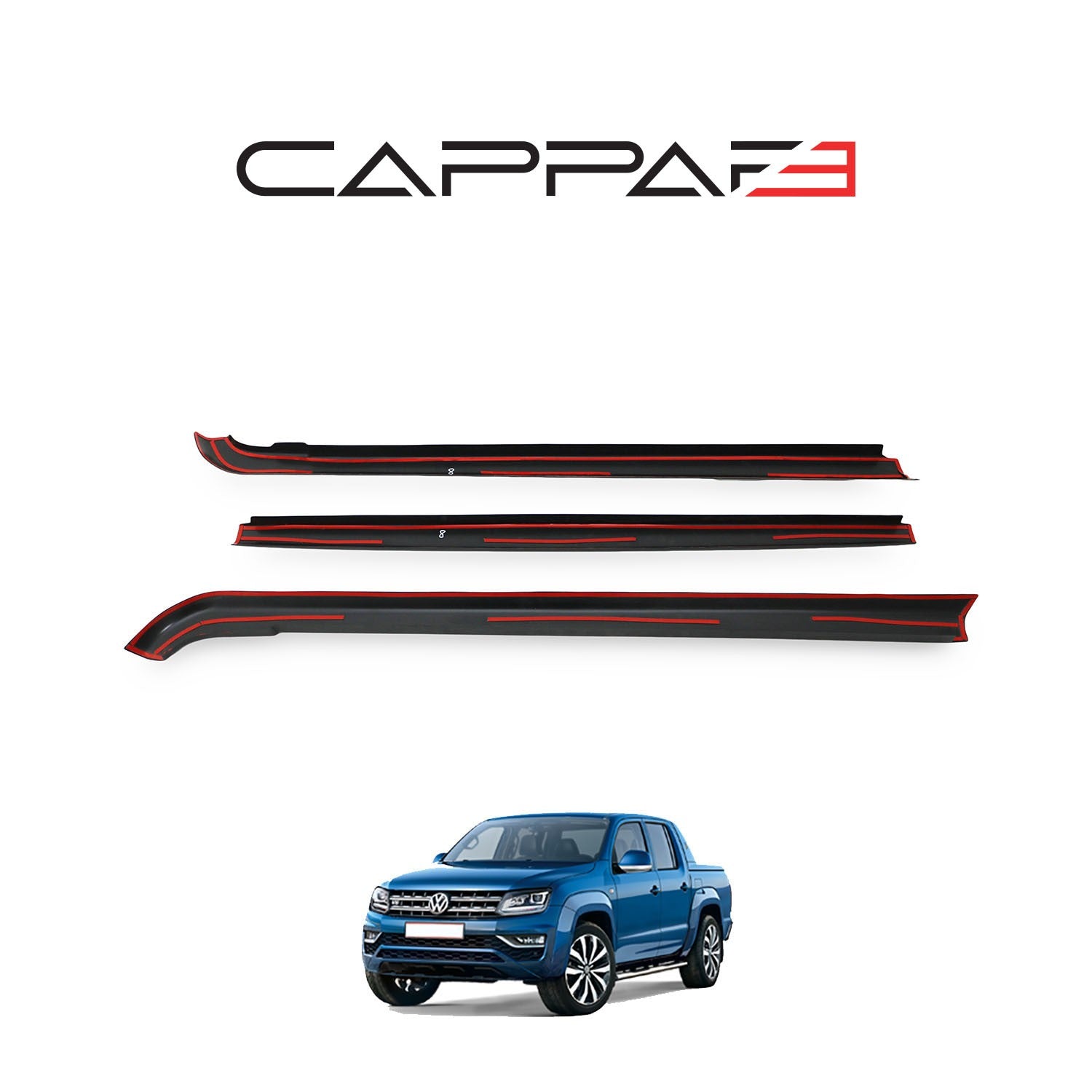 Volkswagen Amarok 2010 - 2022 Bed Rail Protector 3pcs